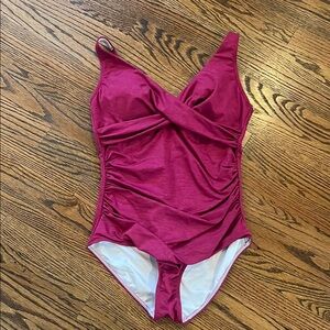Niptuck Swim 1piece bathing suit, size 8 in magenta